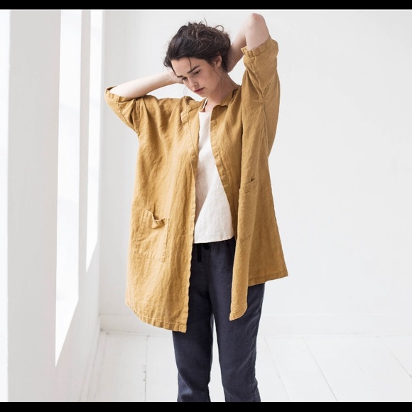 Sweaters - Blue linen kimono jacket